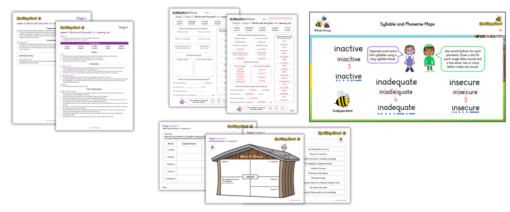 Spelling Shed Stage 4 lesson plan, presentation, worksheets, homework sheet and homework answer sheet. 